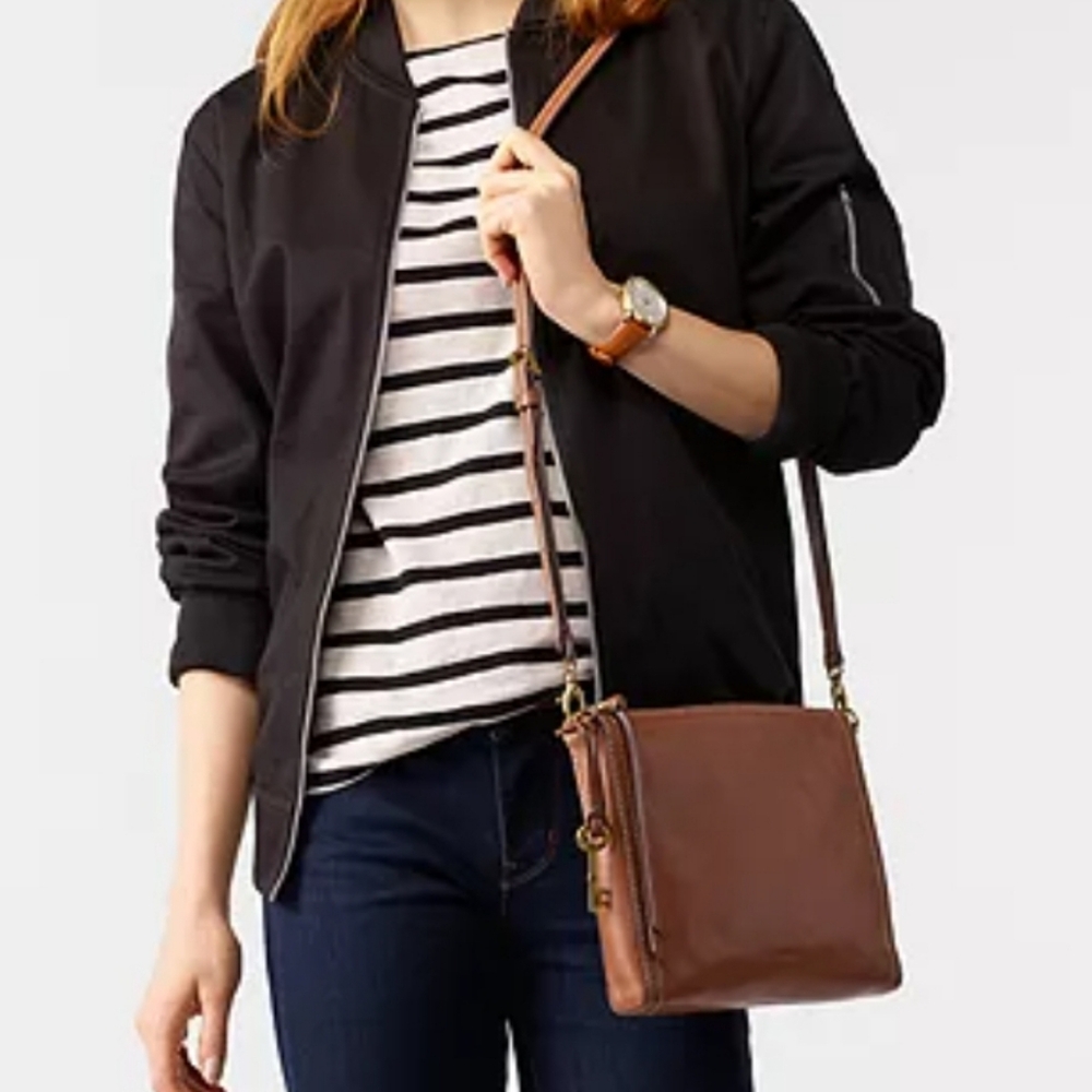 Leather‎ Fossil Emma Crossbody Purse MB